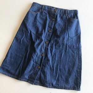 ABS denim jeans knee skirt Sz 26